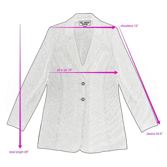 ST. JOHN by MARIE GRAY Navy Blue Knit Blazer Jacket Size 10 - Picture 3 of 9